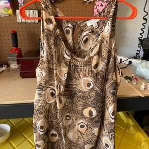 Peacock Feather Print Sleeveless Top